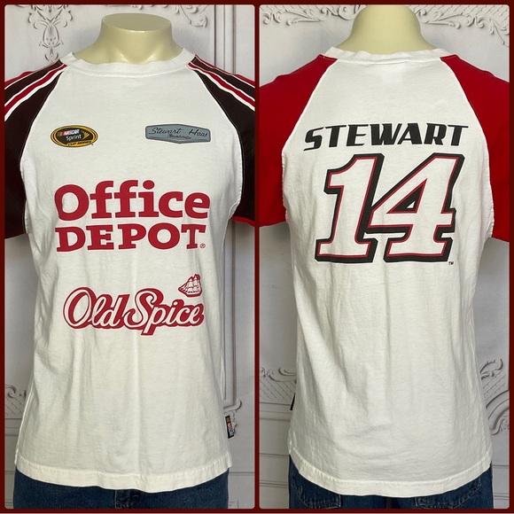 Nascar Other - Vintage NASCAR Stewart #14 Varsity Winners Circle Office Depot Old Spice Sz Med